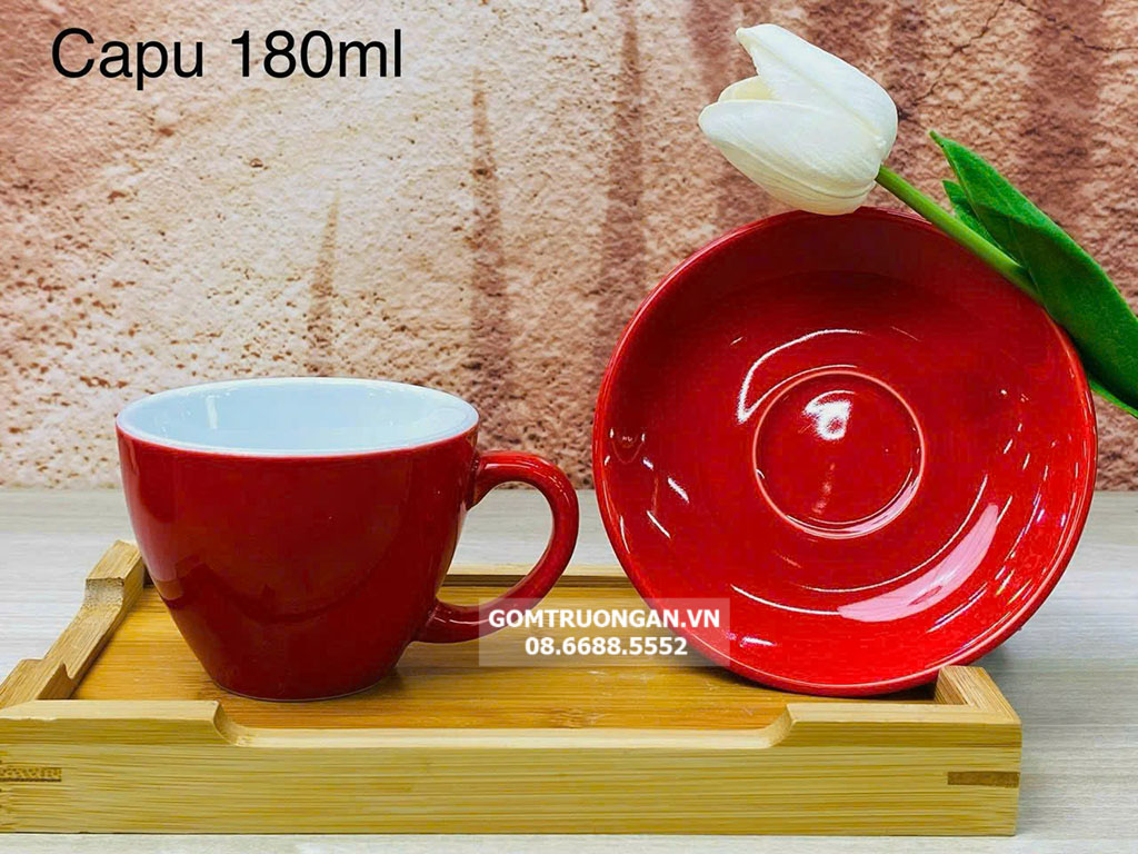 Cốc tách ly sứ cao cấp uống cà phê Cappuccino 180ml 1
